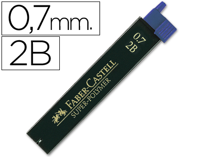 12 minas de grafito Faber Castell 9067 0,7mm. 2B